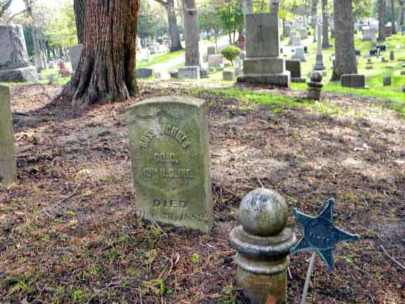 civil war soldier graves by cannon